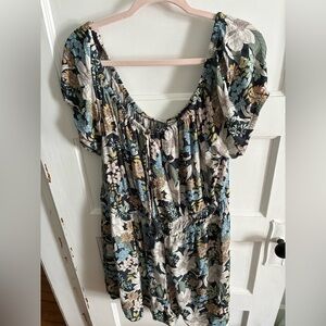 American Eagle Outfitters Blue Floral Romper